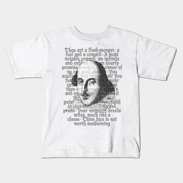 Shakespearean Insults Kids T-Shirt by Bowl of Surreal